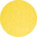 Round Solid Yellow Modern Rug, con2409yw