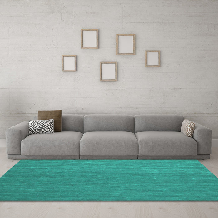 Machine Washable Abstract Turquoise Contemporary Area Rugs in a Living Room,, wshcon240turq