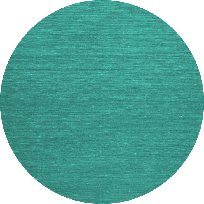 Round Machine Washable Abstract Turquoise Contemporary Area Rugs, wshcon240turq