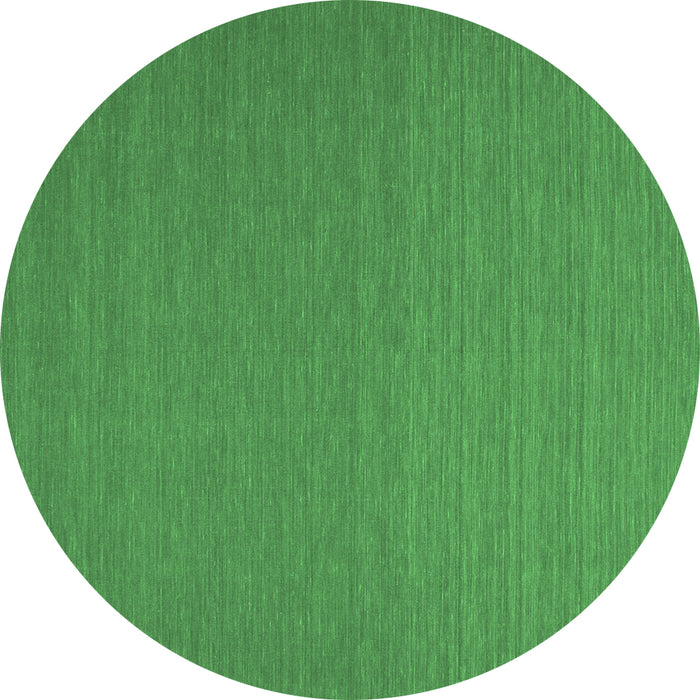 Round Machine Washable Abstract Emerald Green Contemporary Area Rugs, wshcon240emgrn