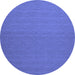 Round Machine Washable Abstract Blue Contemporary Rug, wshcon240blu