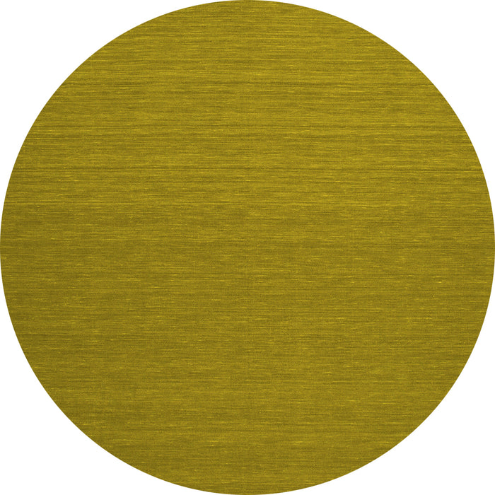 Round Machine Washable Abstract Yellow Contemporary Rug, wshcon240yw