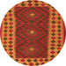 Square Oriental Orange Traditional Rug, con2410org