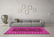 Machine Washable Oriental Pink Traditional Rug in a Living Room, wshcon2410pnk