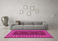 Machine Washable Oriental Pink Traditional Rug, wshcon2410pnk