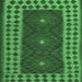 Square Machine Washable Oriental Emerald Green Traditional Area Rugs, wshcon2410emgrn