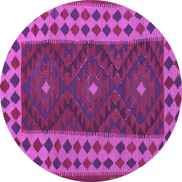 Round Machine Washable Oriental Purple Traditional Area Rugs, wshcon2410pur