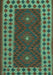 Machine Washable Oriental Turquoise Traditional Area Rugs, wshcon2410turq