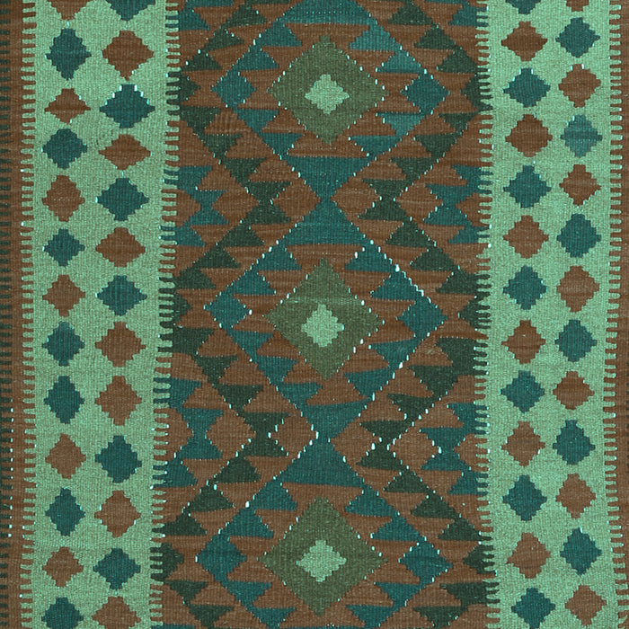 Machine Washable Oriental Turquoise Traditional Area Rugs, wshcon2410turq