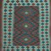 Square Machine Washable Oriental Light Blue Traditional Rug, wshcon2410lblu