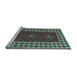 Sideview of Machine Washable Oriental Light Blue Traditional Rug, wshcon2410lblu