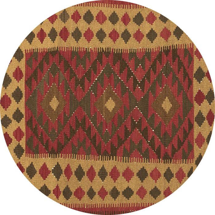 Round Oriental Brown Traditional Rug, con2410brn