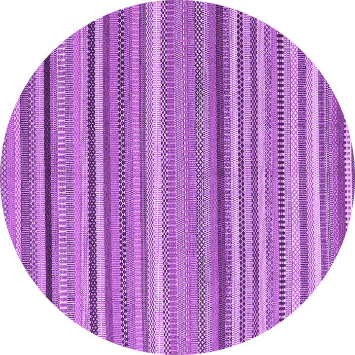 Round Machine Washable Abstract Purple Contemporary Area Rugs, wshcon2411pur
