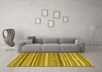 Machine Washable Abstract Yellow Contemporary Rug, wshcon2411yw