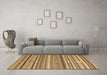 Machine Washable Abstract Brown Contemporary Rug in a Living Room,, wshcon2411brn