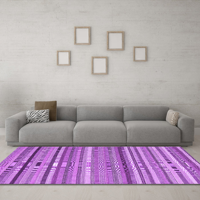 Machine Washable Abstract Purple Contemporary Area Rugs in a Living Room, wshcon2411pur