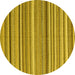 Round Machine Washable Abstract Yellow Contemporary Rug, wshcon2411yw