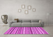 Machine Washable Abstract Pink Contemporary Rug in a Living Room, wshcon2411pnk