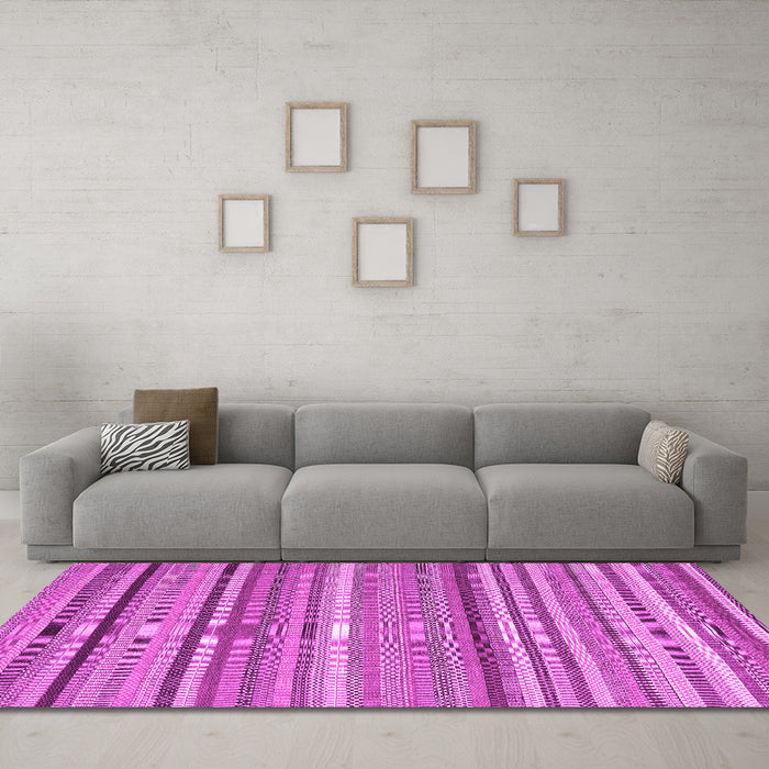 Machine Washable Abstract Pink Contemporary Rug in a Living Room, wshcon2411pnk