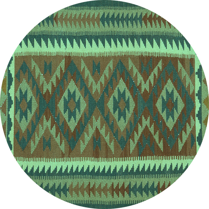 Round Oriental Turquoise Traditional Rug, con2412turq