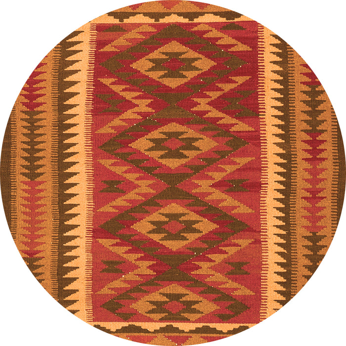 Square Oriental Orange Traditional Rug, con2412org