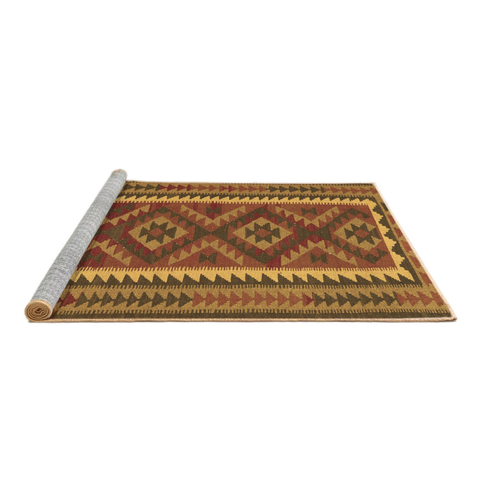 Sideview of Machine Washable Oriental Brown Traditional Rug, wshcon2412brn