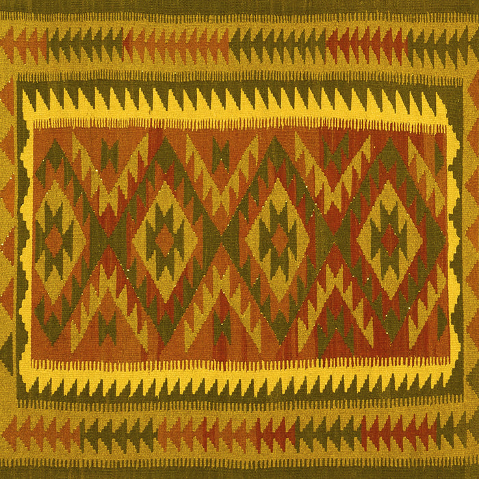Square Oriental Yellow Traditional Rug, con2412yw