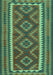 Machine Washable Oriental Turquoise Traditional Area Rugs, wshcon2412turq