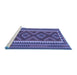 Sideview of Machine Washable Oriental Blue Traditional Rug, wshcon2412blu