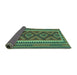 Sideview of Oriental Turquoise Traditional Rug, con2412turq
