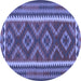 Round Machine Washable Oriental Blue Traditional Rug, wshcon2412blu