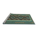 Sideview of Machine Washable Oriental Light Blue Traditional Rug, wshcon2412lblu