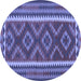 Round Oriental Blue Traditional Rug, con2412blu
