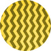 Round Abstract Yellow Contemporary Rug, con2413yw