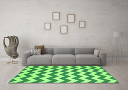 Machine Washable Abstract Green Contemporary Area Rugs in a Living Room,, wshcon2413grn