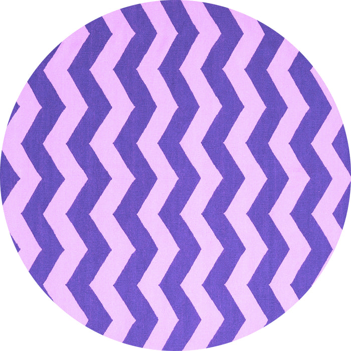 Round Abstract Purple Contemporary Rug, con2413pur