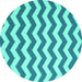 Round Machine Washable Abstract Turquoise Contemporary Area Rugs, wshcon2413turq