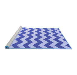 Sideview of Machine Washable Abstract Blue Contemporary Rug, wshcon2413blu