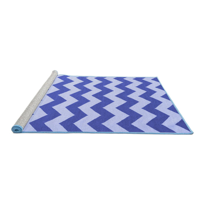 Sideview of Machine Washable Abstract Blue Contemporary Rug, wshcon2413blu