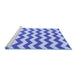 Sideview of Machine Washable Abstract Blue Contemporary Rug, wshcon2413blu