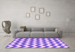 Machine Washable Abstract Purple Contemporary Area Rugs in a Living Room, wshcon2413pur