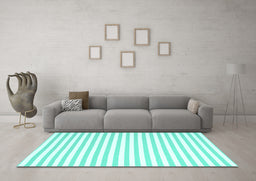 Machine Washable Solid Turquoise Modern Area Rugs in a Living Room,, wshcon2414turq