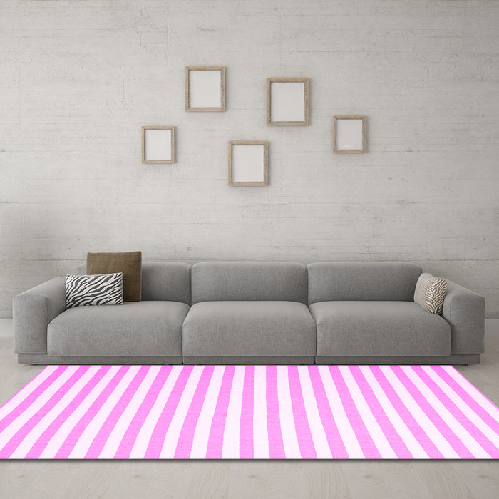 Machine Washable Solid Pink Modern Rug in a Living Room, wshcon2414pnk
