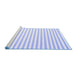 Sideview of Machine Washable Solid Blue Modern Rug, wshcon2414blu