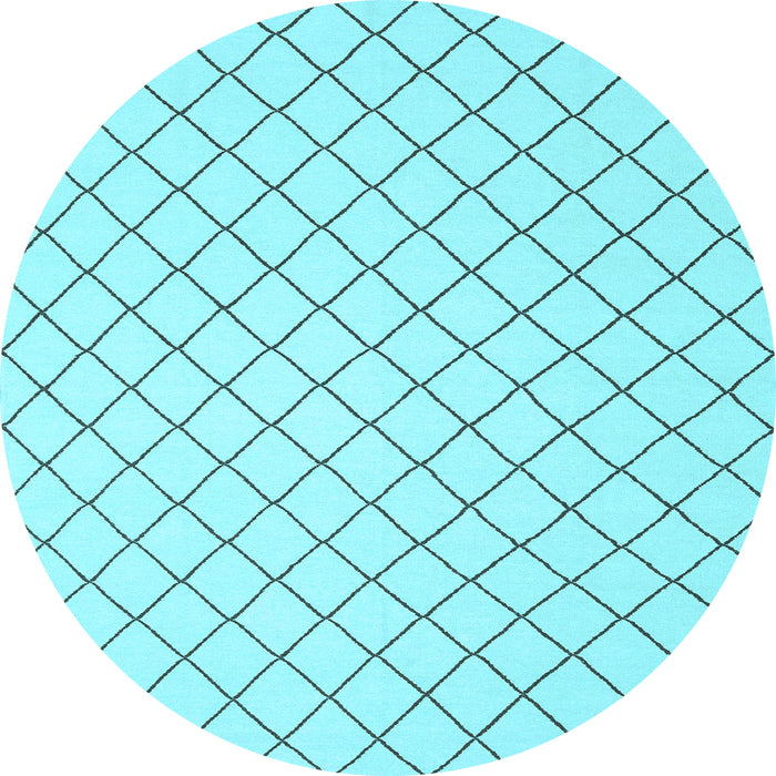 Round Solid Light Blue Modern Rug, con2415lblu