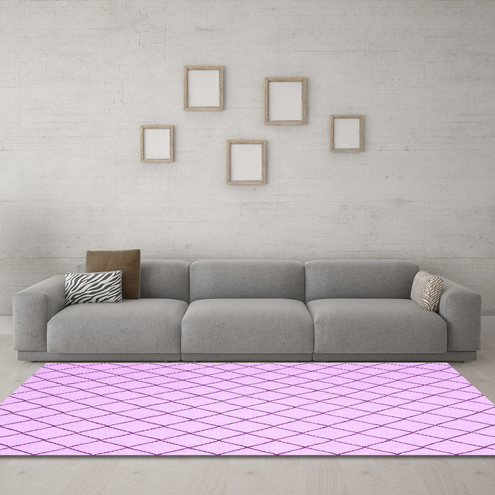 Machine Washable Solid Purple Modern Area Rugs in a Living Room, wshcon2415pur