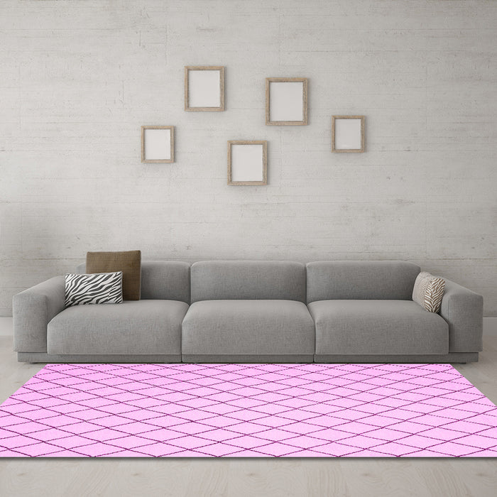 Machine Washable Solid Pink Modern Rug in a Living Room, wshcon2415pnk