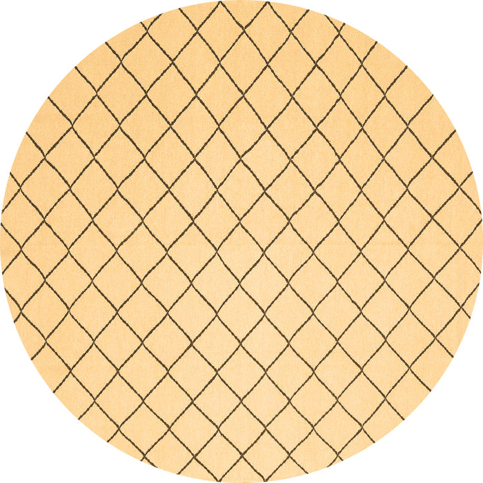 Round Solid Brown Modern Rug, con2415brn