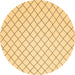 Round Solid Brown Modern Rug, con2415brn