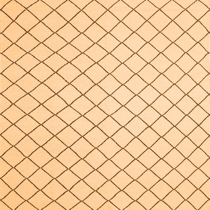 Round Machine Washable Solid Orange Modern Area Rugs, wshcon2415org